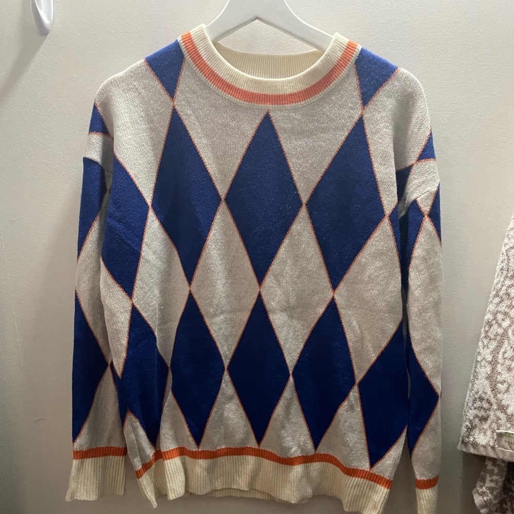 Oversized Argyle Sweater